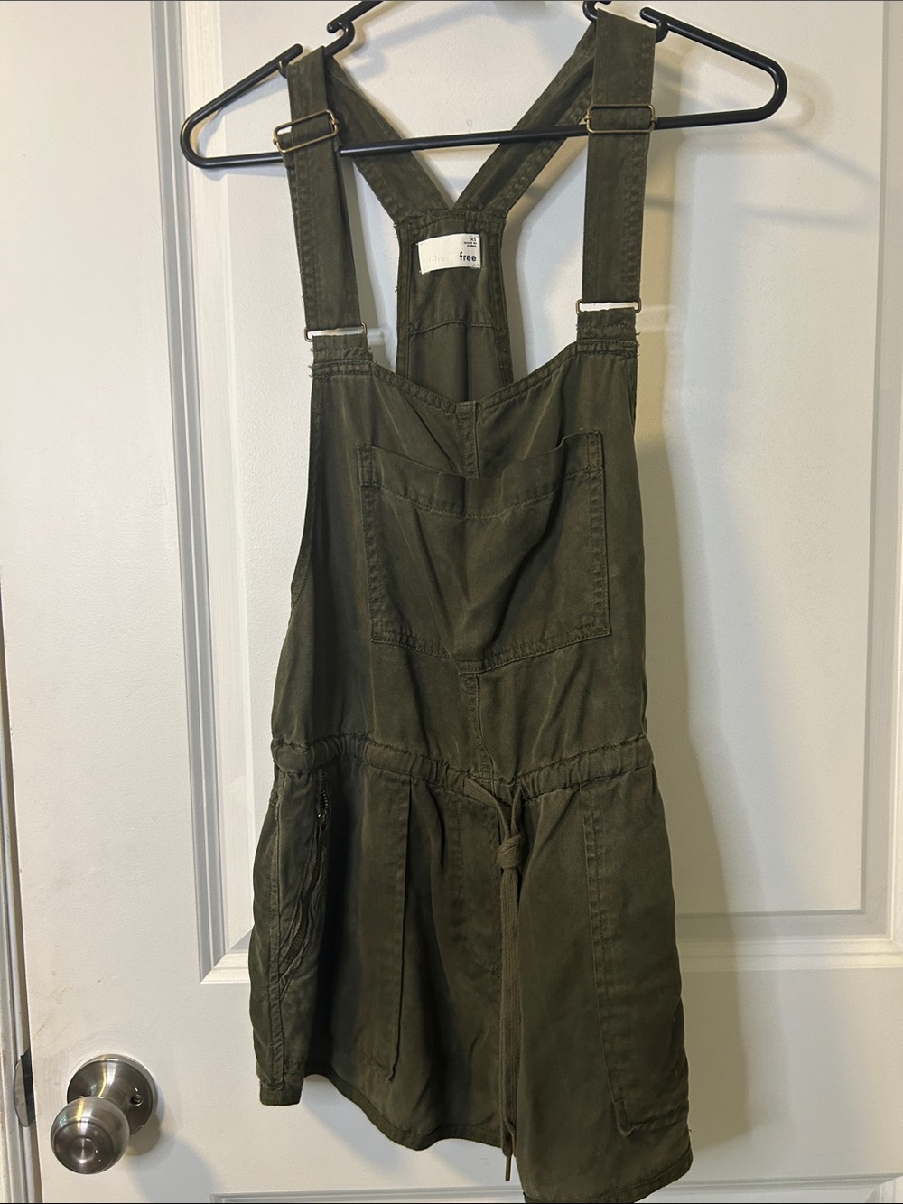 80. Wilfred Olive Green Utility Short Overalls